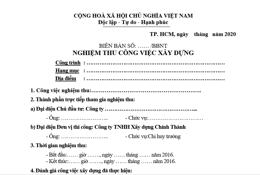 Mẫu biên bản nghiệm thu ép cọc bê tông